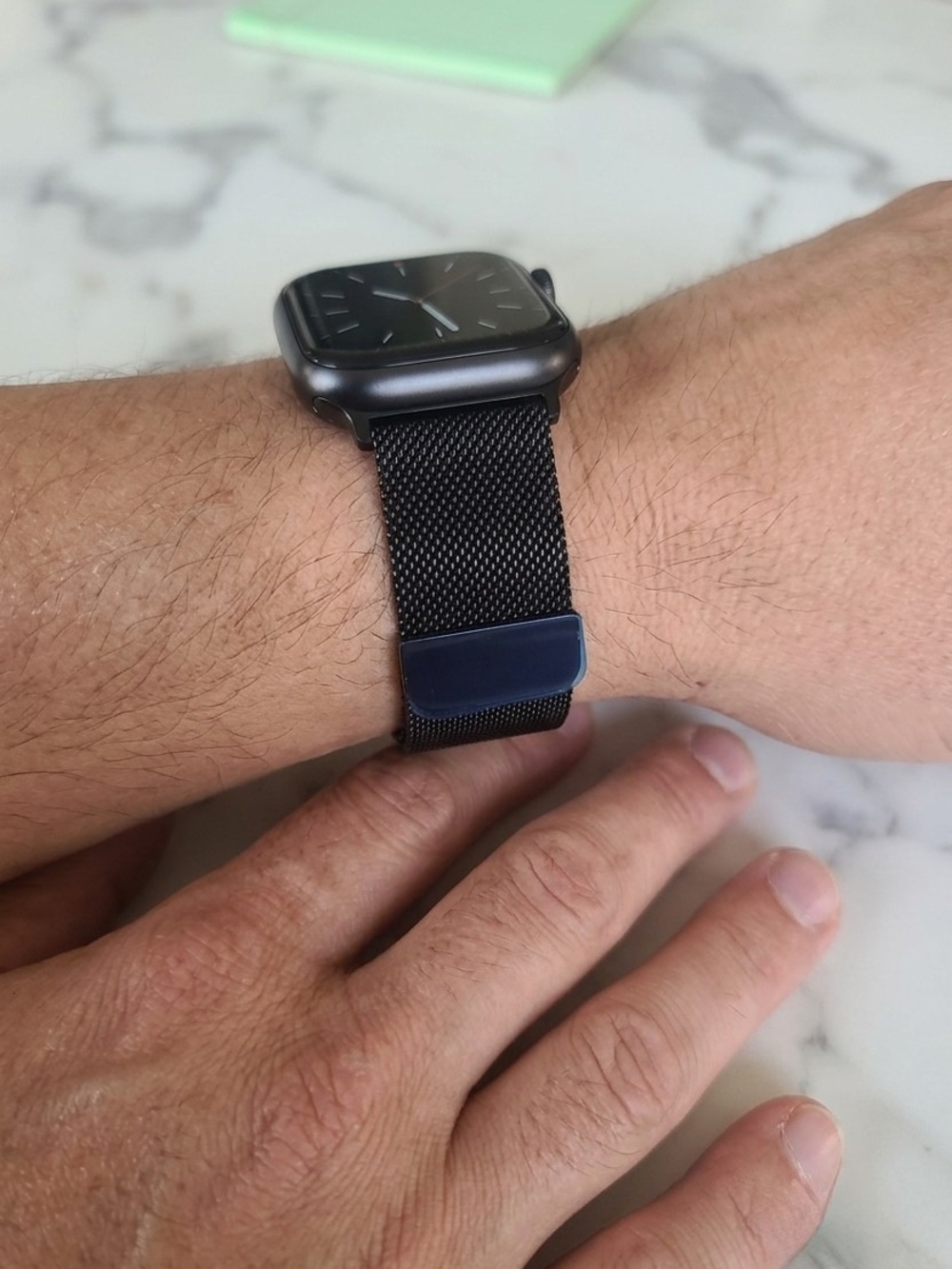 Black Stainless Mesh Watch Band with Dark Case